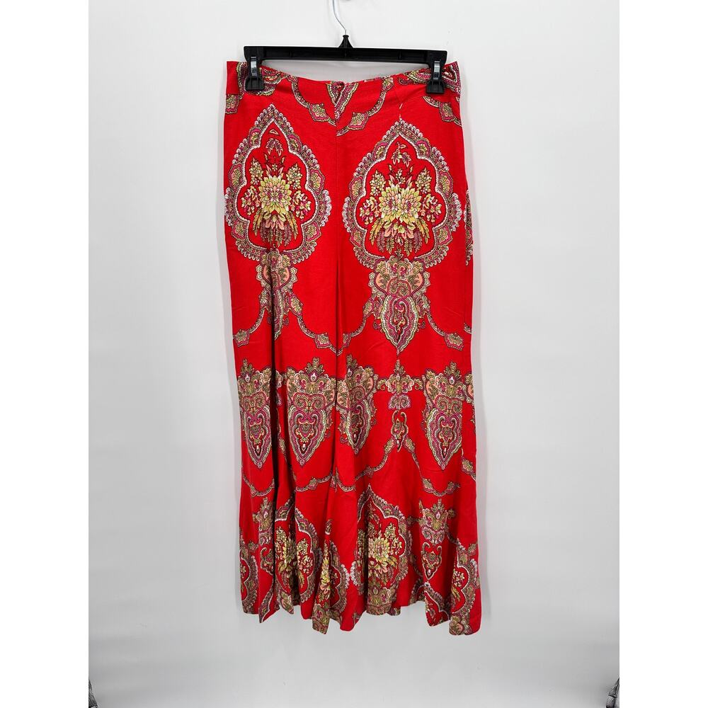 ANTHROPOLOGIE ETT:WA Red Print Manon Wide Leg Flared Pant // 2 - Picture 3 of 15